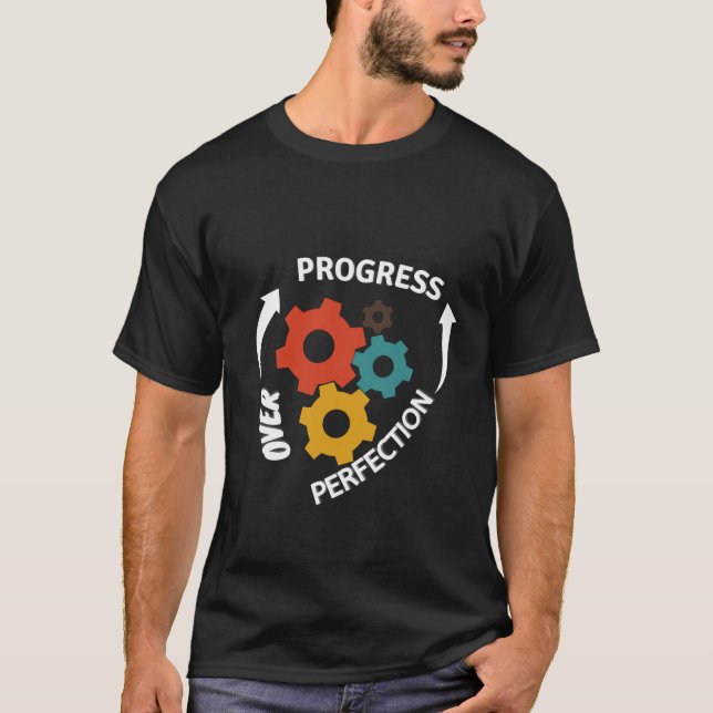 Camiseta Progresso Em Relação À Camisa-T De Perfeição (Frente)