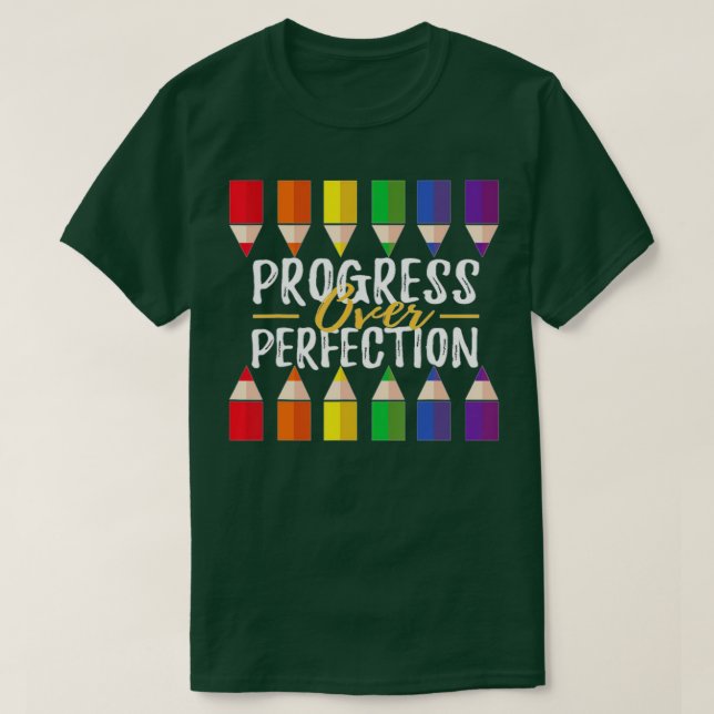 Camiseta Progresso Em Relação Ao Professor Motivacional (45 (Frente do Design)