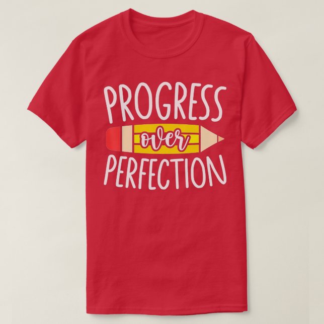 Camiseta Progresso Em Relação Ao Professor Motivacional (74 (Frente do Design)