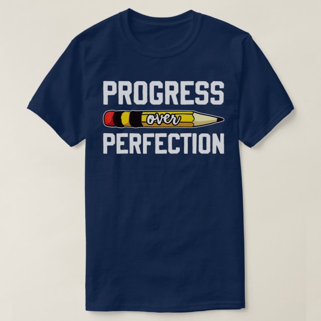 Camiseta Progresso Em Relação Ao Professor Motivacional (75 (Frente do Design)