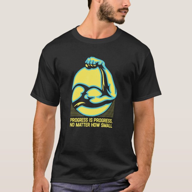 Camiseta Progresso Não importa como Motivação de Malhação P (Frente)