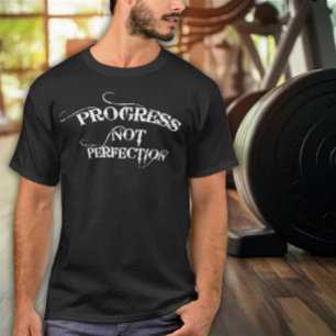 Camiseta Progresso Não Perfeição Exercícios Masculinos