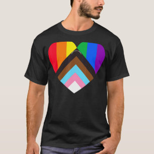 Camiseta Progresso Orgulho Sinalizador Coração Sensibilizaç