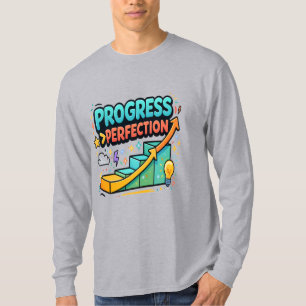 Camiseta Progresso Sobre a Perfeição, Tipografia Motivacion
