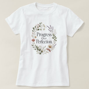 Camiseta Progresso Sobre Inspiração de Perfeição Auto Cresc