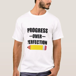 Camiseta Progresso Sobre Perfeição De Volta às Aulas Profes