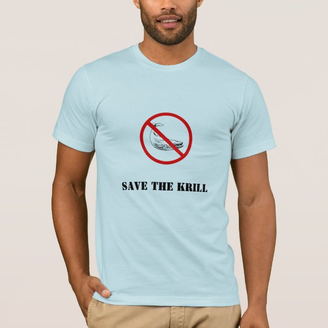Camiseta proiba a baleia, salvar o Krill (Frente)