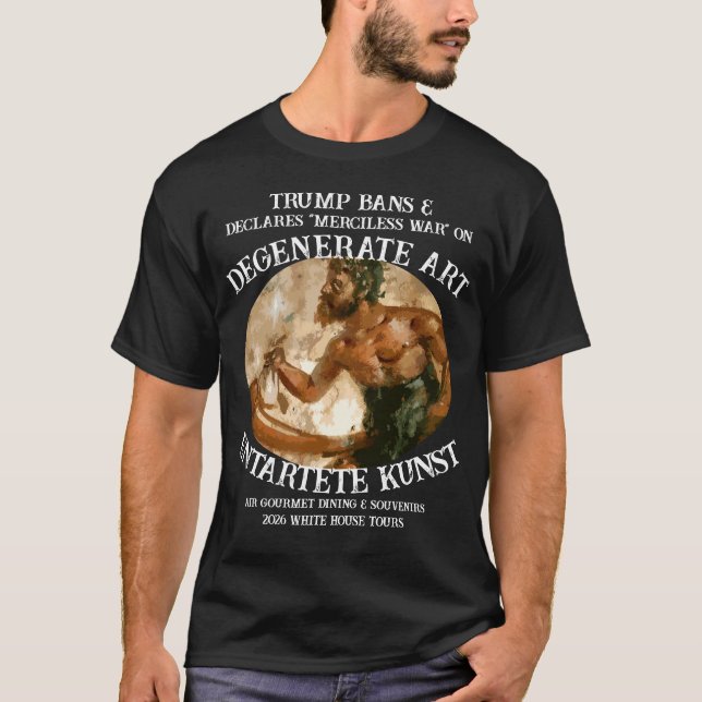 Camiseta Proibição de Arte Degenerada Trump Tour pela Casa  (Frente)
