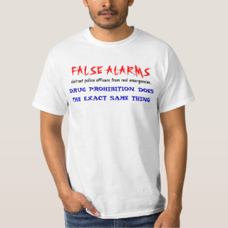 Camiseta Proibição e alarmes falsos