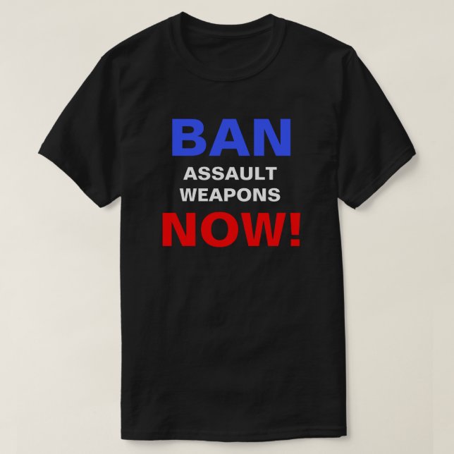 Camiseta Proibir Armas De Assalto Agora! Manifestação polít (Frente do Design)