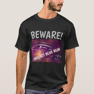 CAMISETA PROJETE O BEAM AZUL UFO BEWARE! T-SHIRTS