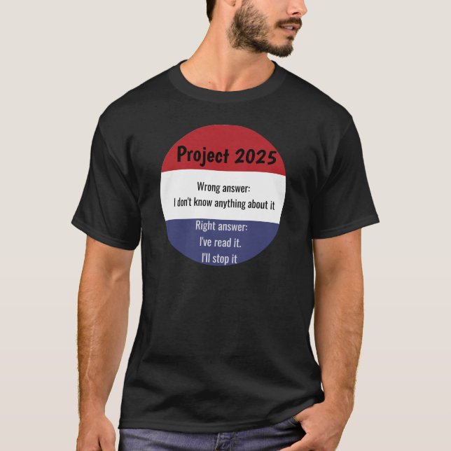 Camiseta Projeto 2025 - Resposta errada (Frente)