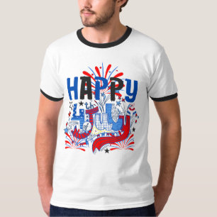 Camiseta Projeto de Celebração Patriótica do 4 de Julho Fel