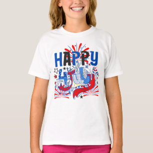 Camiseta Projeto de Celebração Patriótica do 4 de Julho Fel