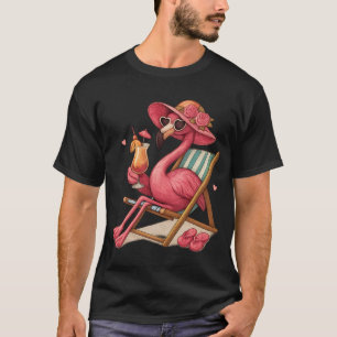 Camiseta Projeto de Férias na Praia do Flamingo Tropical