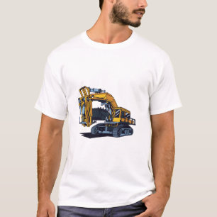 Camiseta Projeto de Máquinas Escavadeiras Amarelas