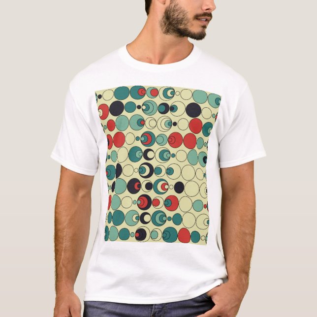 Camiseta Projeto de padrão contínuo geométrico abstrato. (Frente)