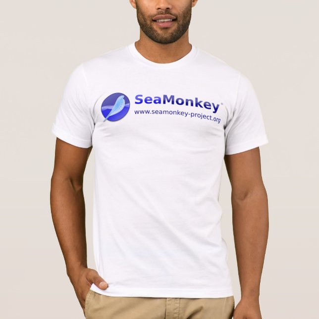 Camiseta Projeto de SeaMonkey - logotipo horizontal (Frente)