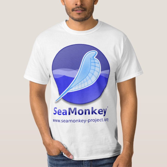 Camiseta Projeto de SeaMonkey - logotipo vertical (Frente)