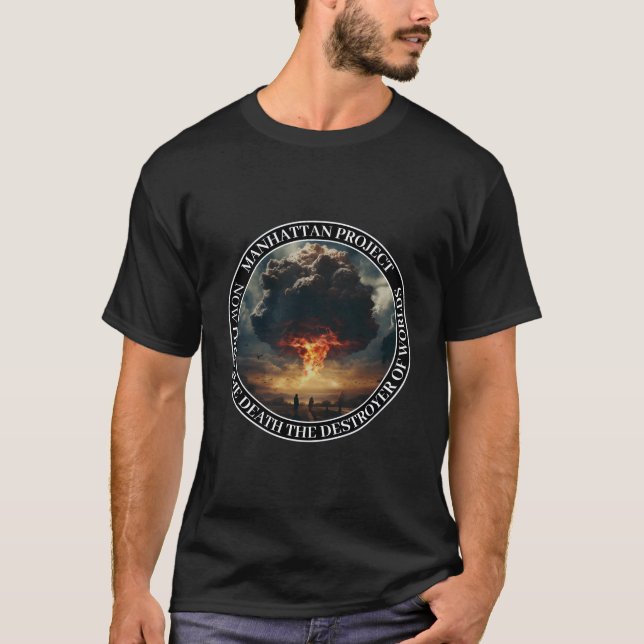 Camiseta Projeto Manhattan Bomba Nuclear Troço Atômico (Frente)