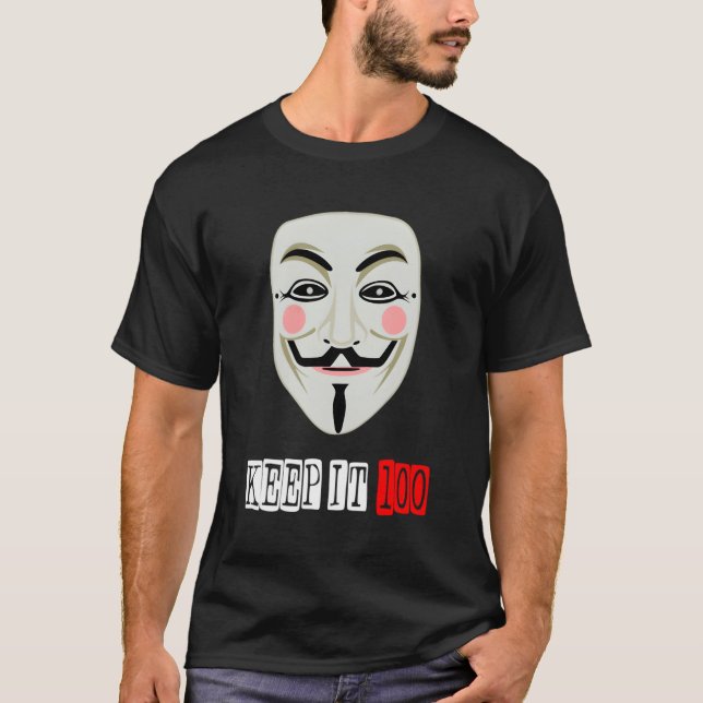Camiseta Projeto Zorgo Anonymous Hacker Mantém-No 100 (Frente)
