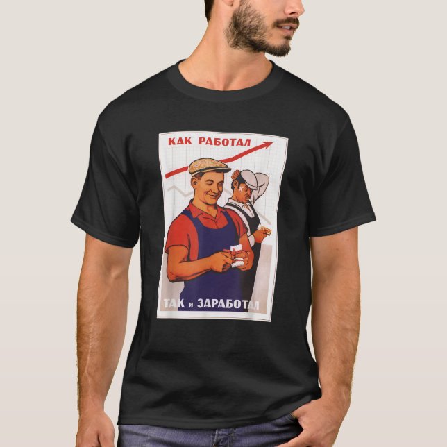 Camiseta Proletariado Economia URSS soviética Propaganda Po (Frente)