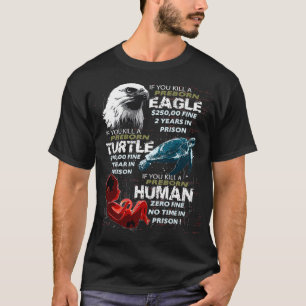 Camiseta PróLife Anti-Aborto T Águia Tartaruga Mulheres H
