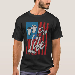 Camiseta Prolife for Women Pro Life USA Bandeira Pegada Beb