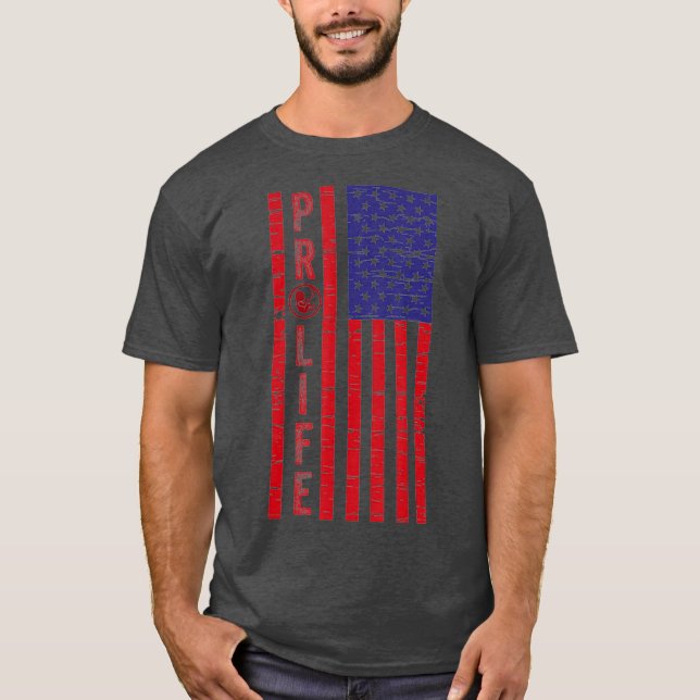 Camiseta ProLife Save Unborn Babies Lives American Flag (Frente)
