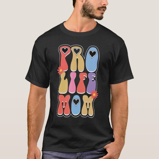 Camiseta Prolongamento Para Mulheres Homens Pro Life Retro  (Frente)