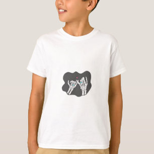 Camiseta Promessa de Mãos Corações de Esqueleto