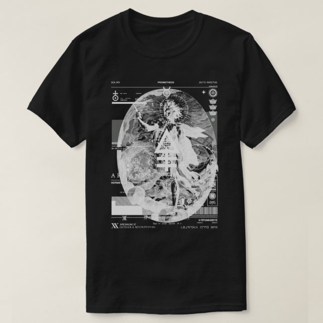 Camiseta PROMETHEUS  Sol Invictus  Apollo  Alchemy Occult  (Frente do Design)