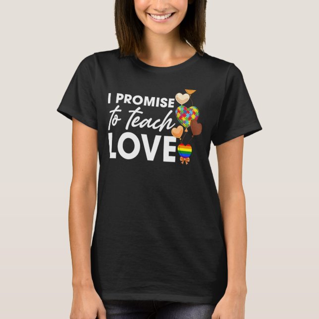 Camiseta Prometo Ensinar Coração De Vida A Professores De A (Frente)