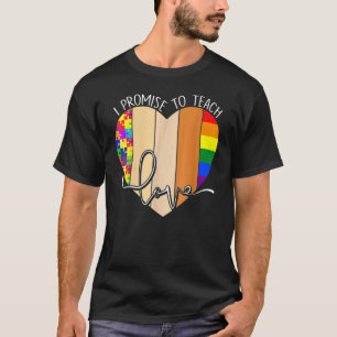 Camiseta Prometo Ensinar Quebra-cabeça De Amor Lgbt