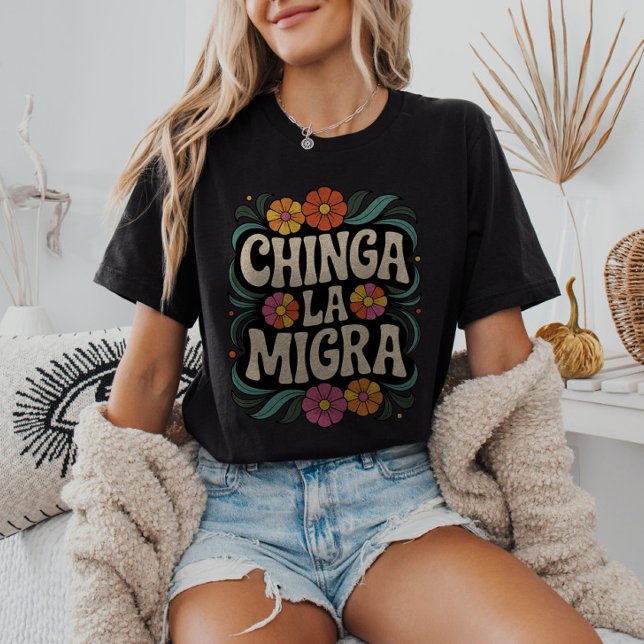 Camiseta Promigrante Chinga La Migra Anti-ICE FDT (Criador carregado)