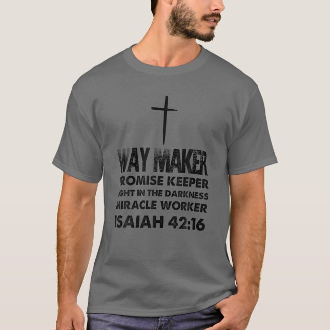 Camiseta Promise Keeper Way Maker Bíblia Study Christian (Frente)