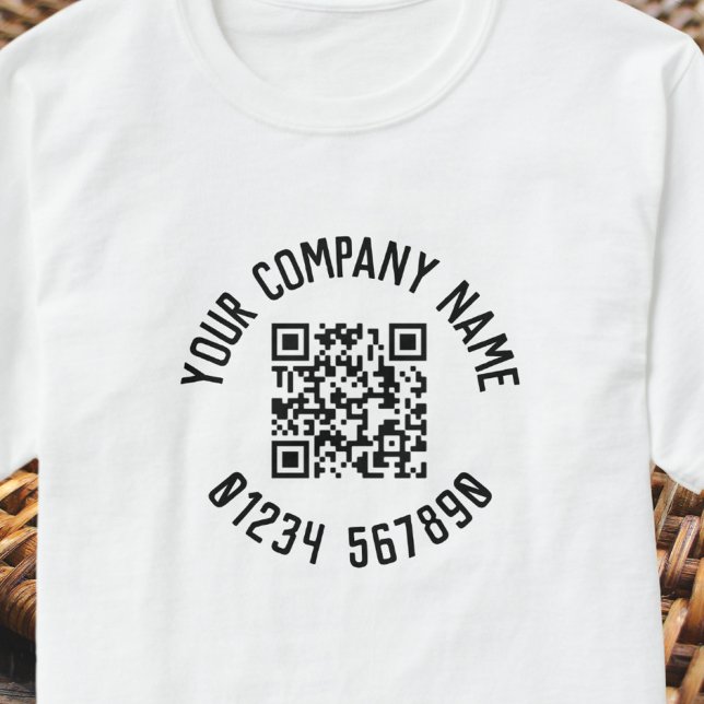 Camiseta Promoção de negócios com código QR (Criador carregado)