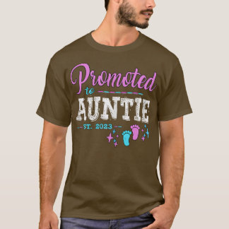 Camiseta Promoted To Auntie Est 2023 Pregnancy Reveal Girl