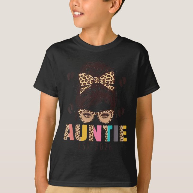 Camiseta Promoted To Auntie Est 2026 Aunt To Be New Aunt Me (Frente)