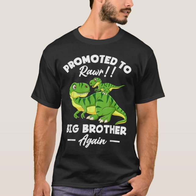 Camiseta Promoted To Big Brother Again Dinosaur Lover Gift  (Frente)