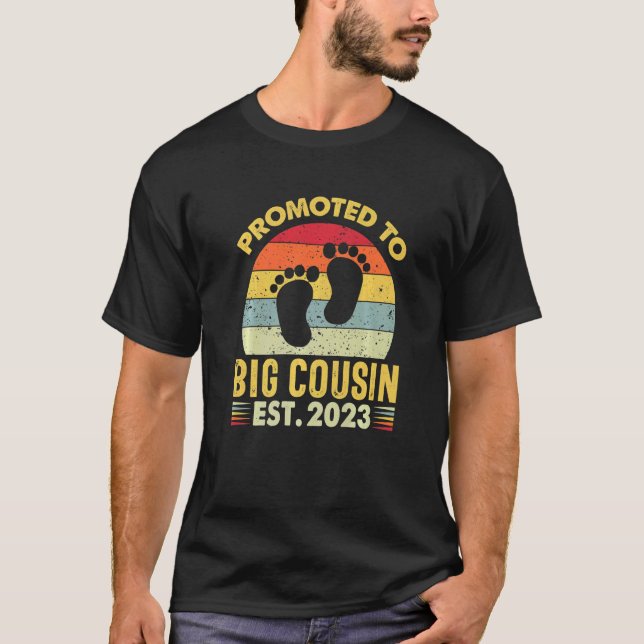 Camiseta Promoted To Big Cousin 2023 Baby Announcement Vint (Frente)