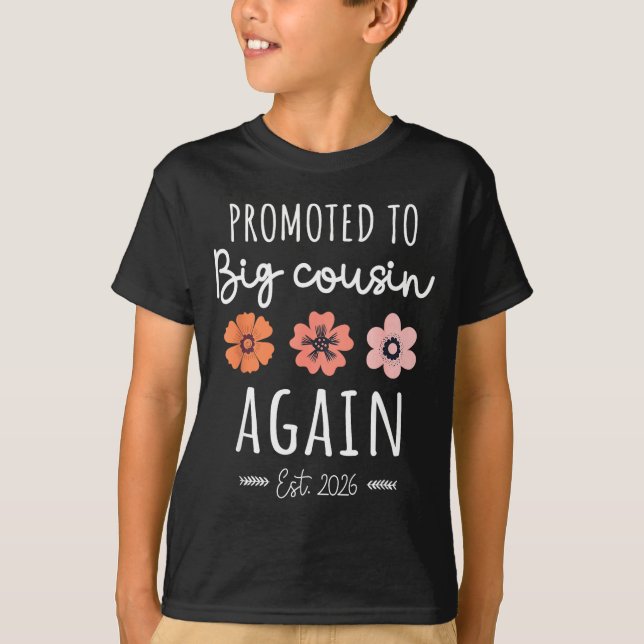 Camiseta Promoted To Big Cousin Again 2026 2nd Pregnancy An (Frente)