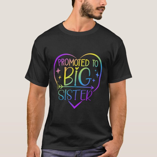 Camiseta Promoted To Big Sister - New Baby Birth Announceme (Frente)