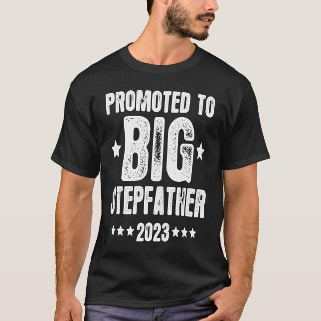 Camiseta Promoted To Big Stepfather 2023 for Kids Toddler Y (Frente)