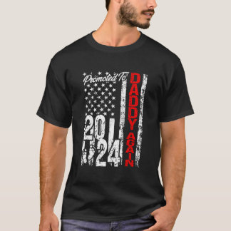 Camiseta Promoted To Daddy Again 2024 American Flag Soon Da