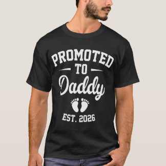 Camiseta Promoted To Daddy Est 2026 Retro Soon To Be Daddy