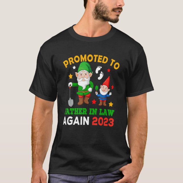 Camiseta Promoted To Father In Law Again 2023 Two Gnomes Pr (Frente)