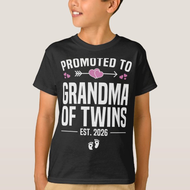 Camiseta Promoted To Grandma Of Twins 2026 New Grandma Moth (Frente)