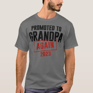 Camiseta Promoted To Grandpa Again Est 2023 Pregnancy