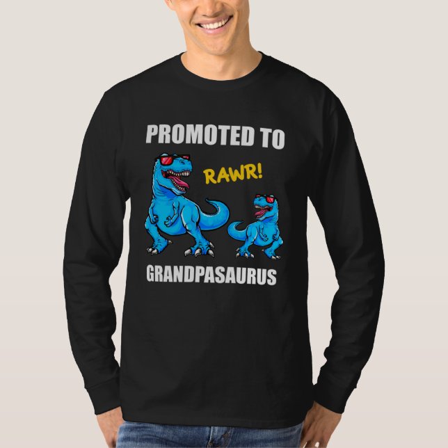 Camiseta Promoted To Grandpasaurus  Grandpa Baby Announceme (Frente)